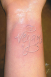 Vegan White-Scripture-Script-Lettering-Wrist-Tattoo